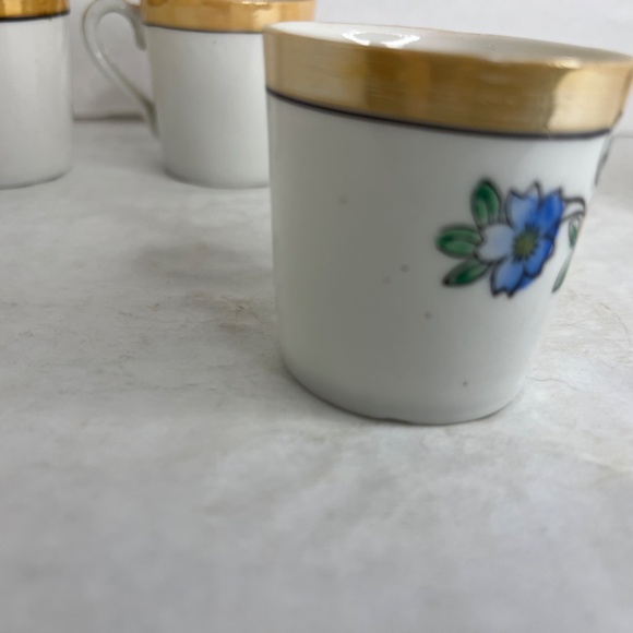Japanese Tashiro Shoten Hand Painted Porcelain Demitasse Cup Floral Design - Picture 10 of 16